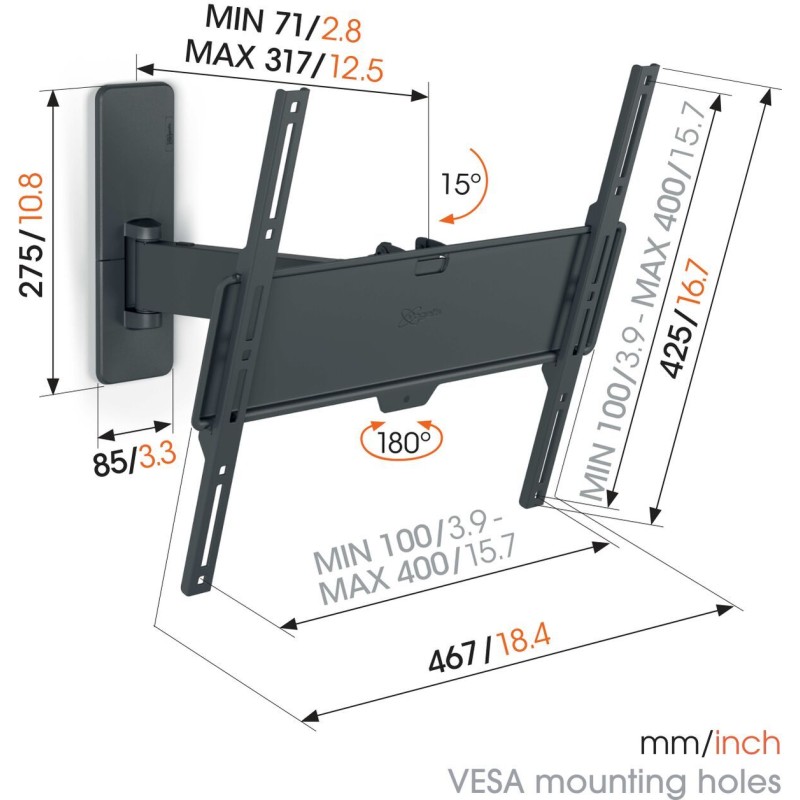 Vogels QUICK TV Wall Mount 40x40 Turn 1 arm - TVM1423 - TV Wall Mount 40x40 Turn 1 arm — Buy in Cyprus with Fast Delivery