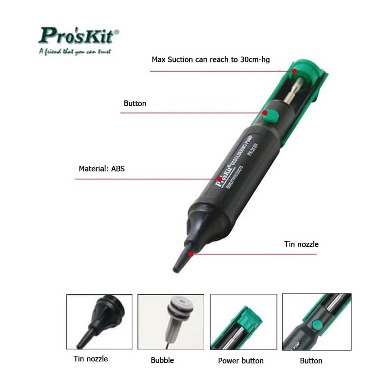 Proskit Soldering Pump for Desoldering - 8PK-366N-G - Desoldering — Buy in Cyprus with Fast Delivery
