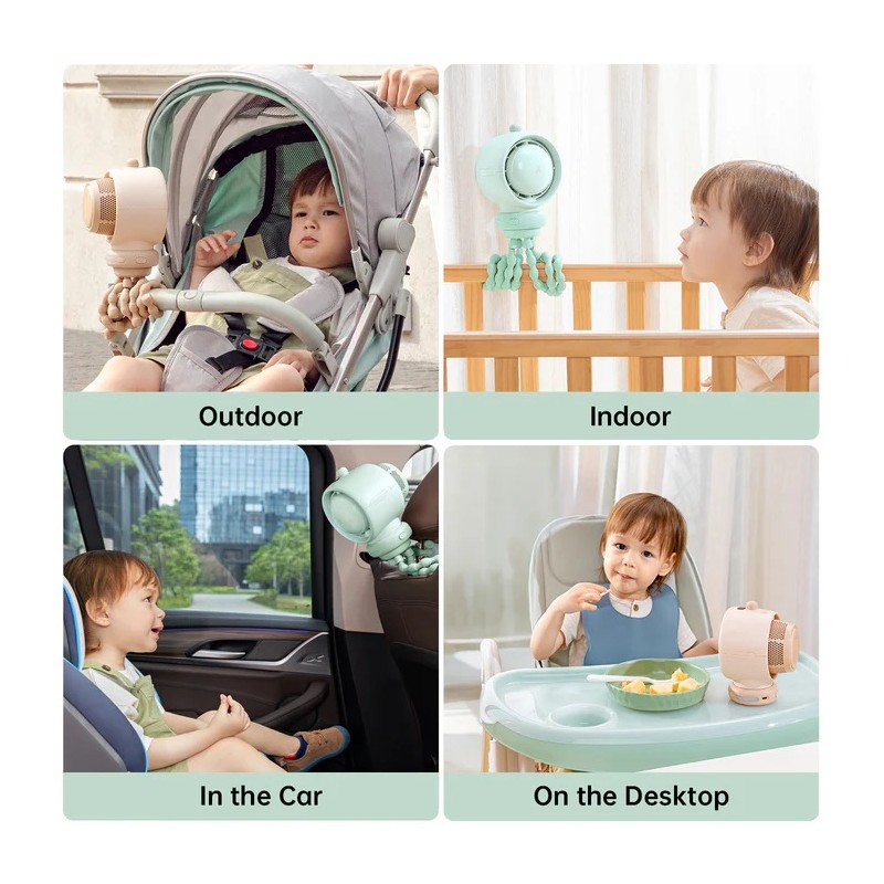 Jisulife Stroller Fan - Life2S - Brown — Buy in Cyprus with Fast Delivery