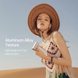 Jisulife Portable Personal Fan - ULTRA 1 - Aluminium Housing, Square & Round Nozzles Included, 75000 RPM, 1-100 Wind