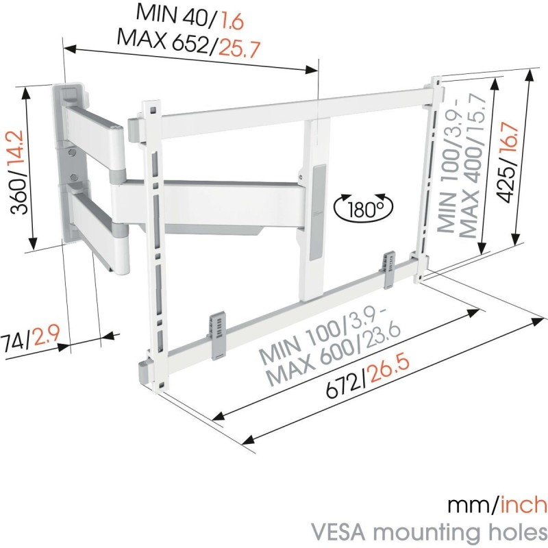 Vogels ELITE TV Wall Mount - TVM5645-W - 60x40 Turn up to 45kg White (replaces THIN545) — Buy in Cyprus with Fast Delivery