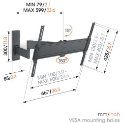 Vogels TV Wall Mount - TVM1643 - Turn 40-77'' Black — Buy in Cyprus with Fast Delivery