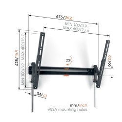 Vogels Tilt TV Wall Mount - TVM3613 - 40-77'' Black — Buy in Cyprus with Fast Delivery