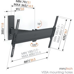 Vogels QUICK TV Wall Mount - TVM1623 - 60x40 Turn 1 arm — Buy in Cyprus with Fast Delivery