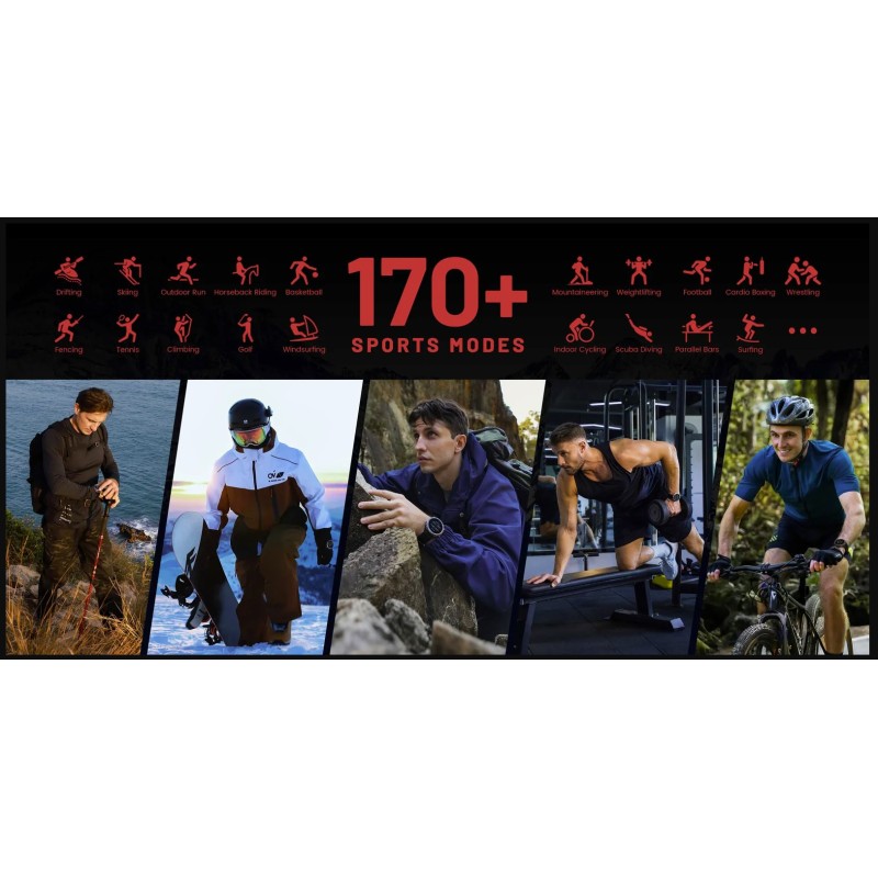 Kospet Rugged Smartwatch GPS Silicone Black - TANK T3 ULTRA 2 - Rugged Smartwatch GPS Silicone Black