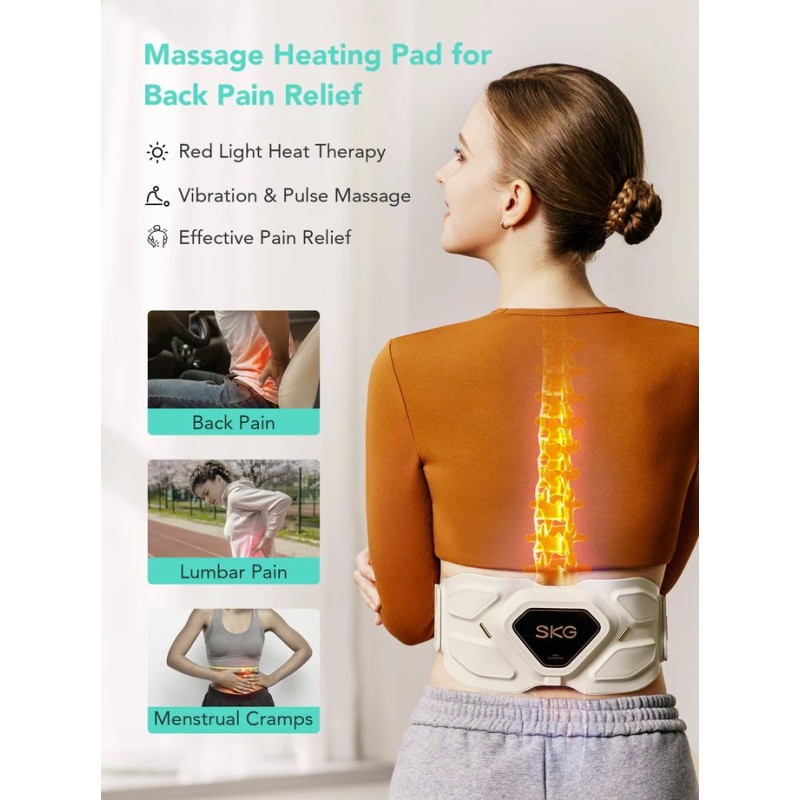 SKG Waist Massager - W9 Pro - Hot Compress-TENS-Vibration-Moxib & APP — Buy in Cyprus with Fast Delivery