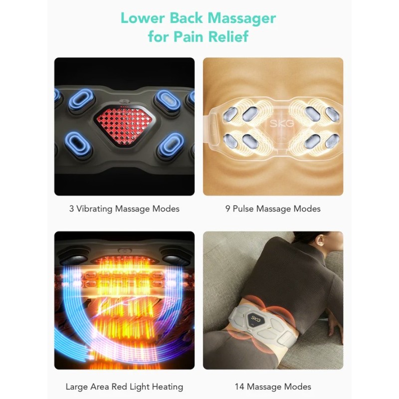 SKG Waist Massager - W9 Pro - Hot Compress-TENS-Vibration-Moxib & APP — Buy in Cyprus with Fast Delivery