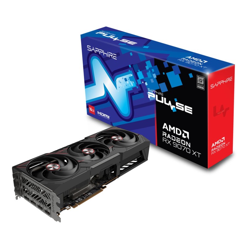 SAPPHIRE PULSE Radeon RX 9070 XT - 16GB GDDR6, 2970 MHz Boost, Black, PCIe 5.0 — Buy in Cyprus with Fast Delivery