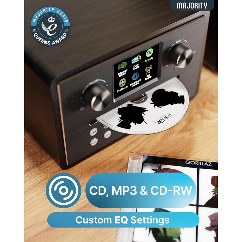 Majority Mini HiFi - HOMERTON - 2xSpeakers CD BT USB FM iRadio 60W Black — Buy in Cyprus with Fast Delivery