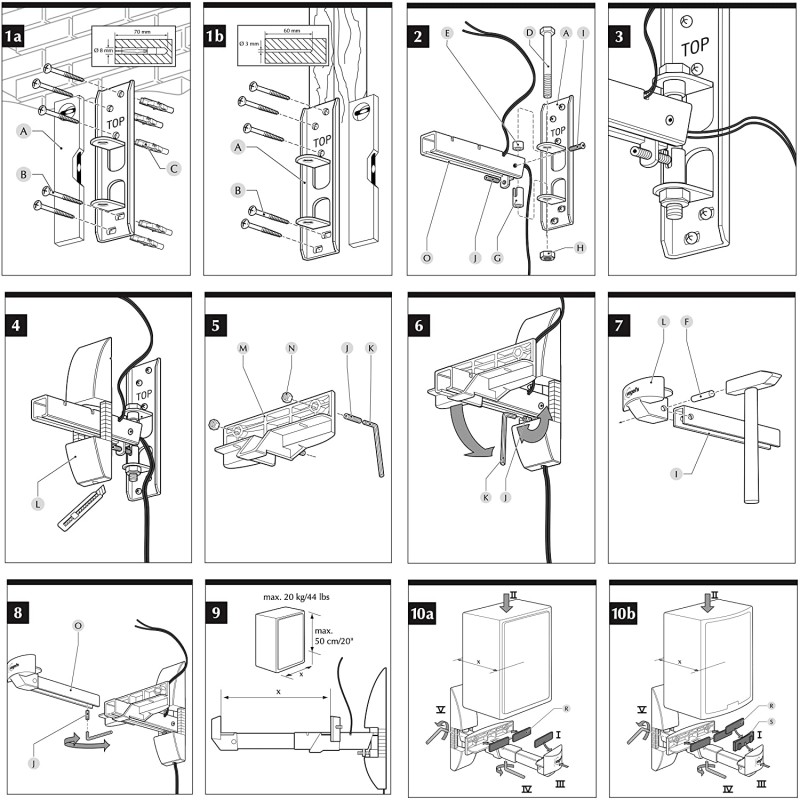 Vogels Loudspeaker Wall Supports - VLB200 - Set of 2 — Buy in Cyprus with Fast Delivery