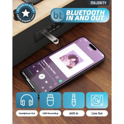 Majority Turntable Folio Stereo Speakers - AT3600L - Cartridge & Pitch Control — Buy in Cyprus with Fast Delivery