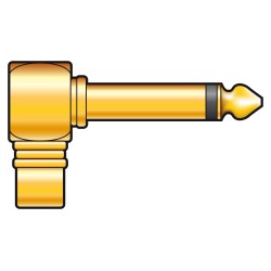 QTX RCA Female to 6.3mm Mono Male - 757.025UK - Right Angle Adaptor — Buy in Cyprus with Fast Delivery