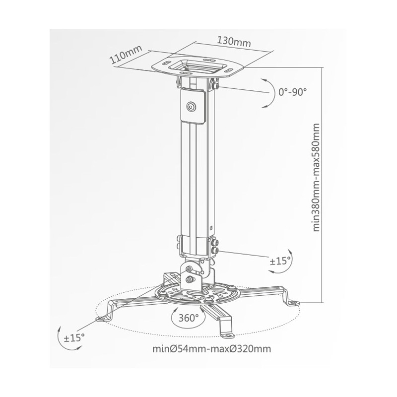 Superior Projector Mount - SUPSTV013 - 54-320mm — Buy in Cyprus with Fast Delivery