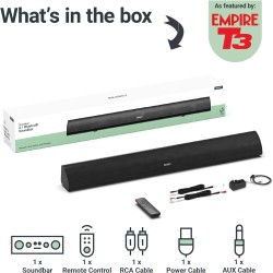 Majority Soundbar - SNOWDON II - 2.1 Soundbar with Built In Subwoofer 120W BT & Optical Black (UK)