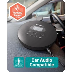Majority Oakcastle CD Player - CD100 - Portable & USB-C Rechargeable CD Player with Bluetooth incl Free Earphones