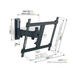 Vogels COMFORT TV Wall Mount - TVM3423 - 40x40 Turn 1 arm — Buy in Cyprus with Fast Delivery