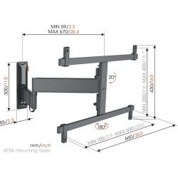 Vogels COMFORT TV Wall Mount - TVM3663 - 60x40 Turn 2 arms OLED — Buy in Cyprus with Fast Delivery