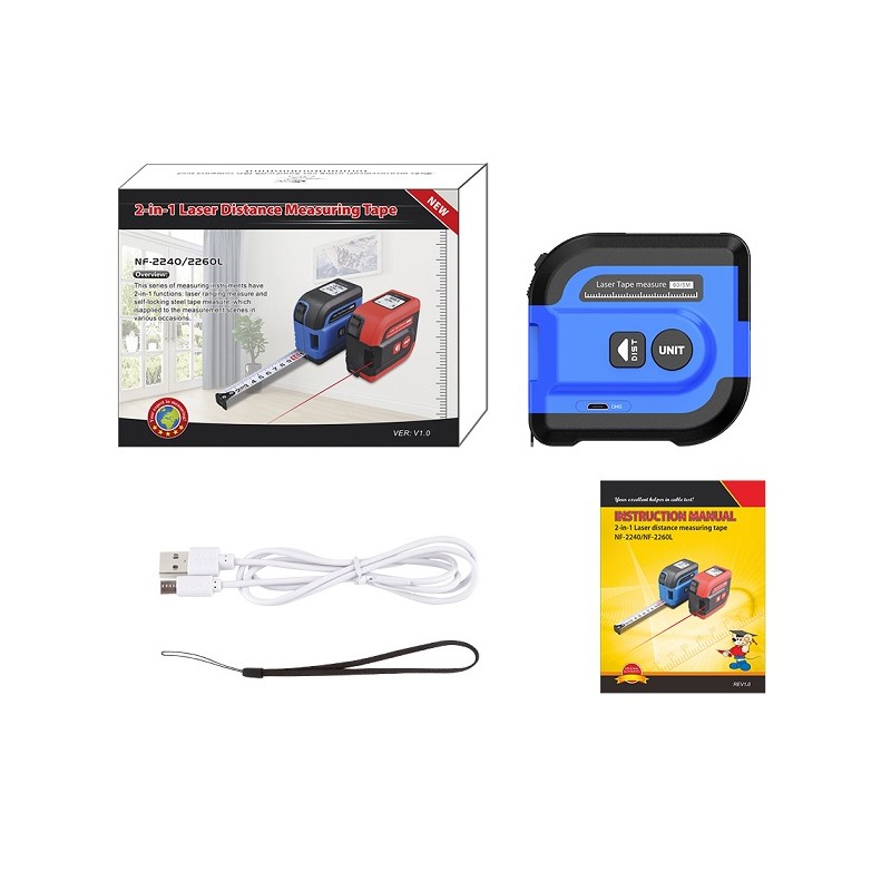 Noyafa Laser Tape Measurement Tool - NF-2260L - with Digital Display and 60m Range — Buy in Cyprus with Fast Delivery