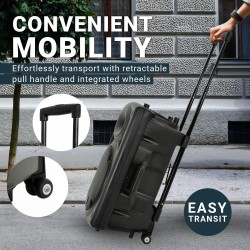 QTX 15'' Portable Karaoke & PA Speaker - QR15PA - 2x Wireless Microphones, Bluetooth USB & FM 178.848UK