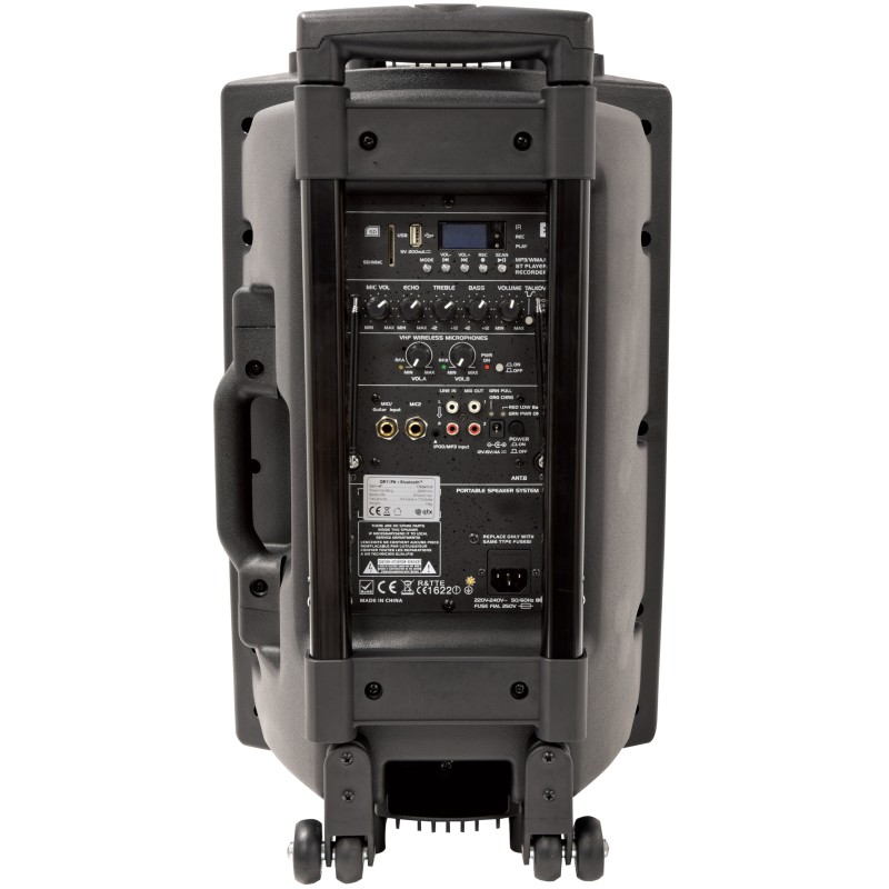 QTX 15'' Portable Karaoke & PA Speaker - QR15PA - 2x Wireless Microphones, Bluetooth USB & FM 178.848UK