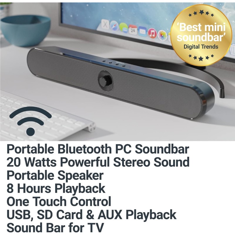 Majority ATLAS PC Soundbar - 20W BT & USB — Buy in Cyprus with Fast Delivery