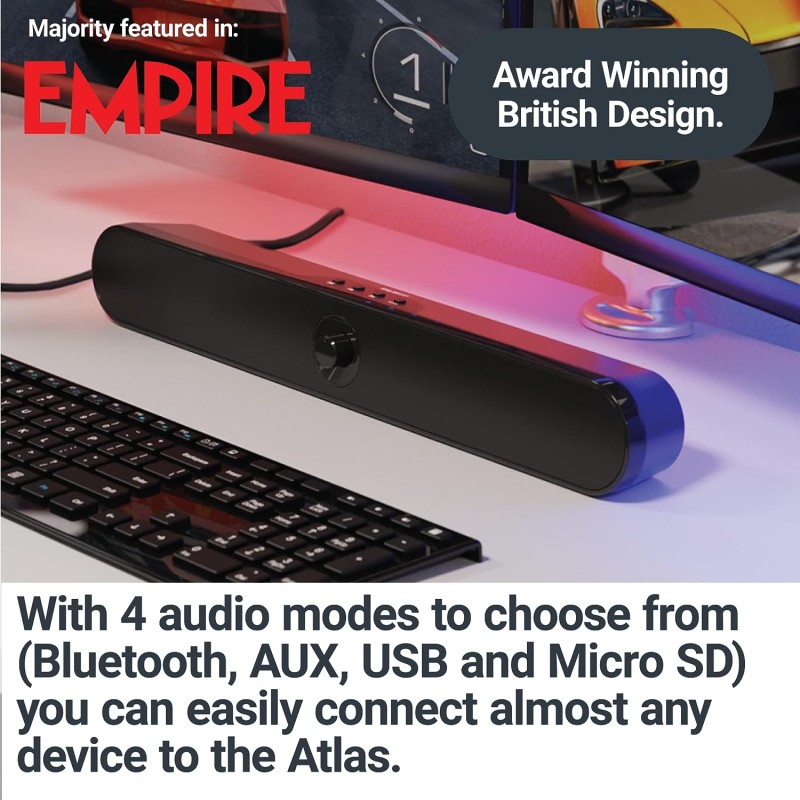 Majority ATLAS PC Soundbar - 20W BT & USB — Buy in Cyprus with Fast Delivery