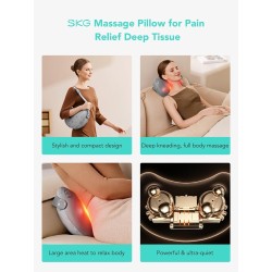 SKG Back-Waist-Neck Wireless Massager with Heat - T1-2 Pro - Back-Waist-Neck Wireless Massager with Heat