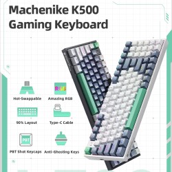 Machenike Grey Mechanical Gaming Keyboard 94 Brown Switch Keys - K500-B94 - Grey Mechanical Gaming Keyboard 94 Brown Switch Keys