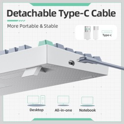 Machenike Grey Mechanical Gaming Keyboard 94 Brown Switch Keys - K500-B94 - Grey Mechanical Gaming Keyboard 94 Brown Switch Keys