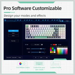 Machenike Grey Mechanical Gaming Keyboard 94 Brown Switch Keys - K500-B94 - Grey Mechanical Gaming Keyboard 94 Brown Switch Keys