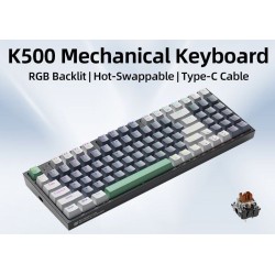 Machenike Grey Mechanical Gaming Keyboard 94 Brown Switch Keys - K500-B94 - Grey Mechanical Gaming Keyboard 94 Brown Switch Keys