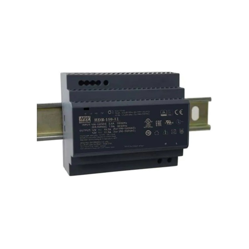 Meanwell Ultra Slim DIN Rail Power Supply - HDR-150-12 - 12V 150W — Buy in Cyprus with Fast Delivery