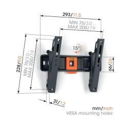 Vogels TV Wall Mount - TVM1213 - Tilt 19-43'' Black — Buy in Cyprus with Fast Delivery