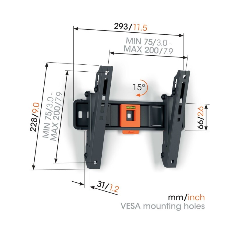 Vogels TV Wall Mount - TVM1213 - Tilt 19-43'' Black — Buy in Cyprus with Fast Delivery
