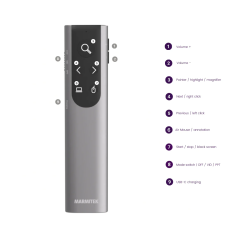 Marmitek Wireless Presentation Remote with Digital Pointer, Zoom & Air Mouse USB-C A WPR 400