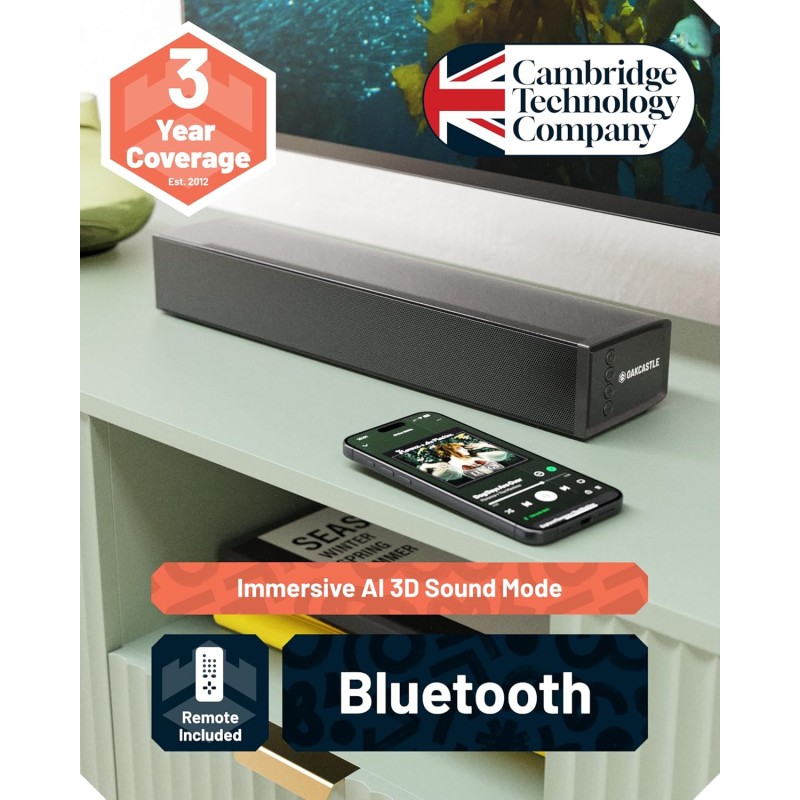 Majority Oakcastle Soundbar - SB40 - 60W BT-HDMI & Remote Control — Buy in Cyprus with Fast Delivery