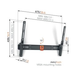Vogels TV Wall Mount 40-77'' Black - TVM1613 - Tilt — Buy in Cyprus with Fast Delivery