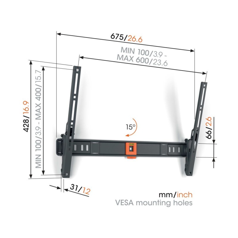 Vogels TV Wall Mount 40-77'' Black - TVM1613 - Tilt — Buy in Cyprus with Fast Delivery