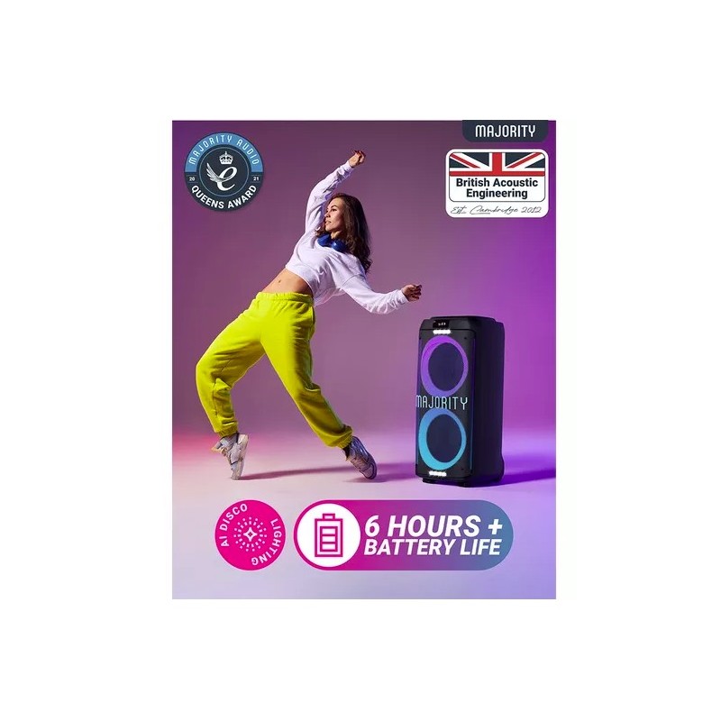 Majority Speakers Portable Karaoke - PULSE P4 - 420W Wireless Mic BT USB RGB UK — Buy in Cyprus with Fast Delivery