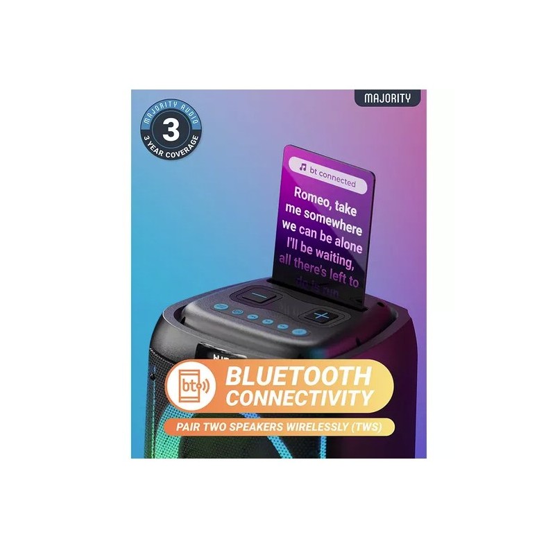 Majority Speakers Portable Karaoke - PULSE P4 - 420W Wireless Mic BT USB RGB UK — Buy in Cyprus with Fast Delivery