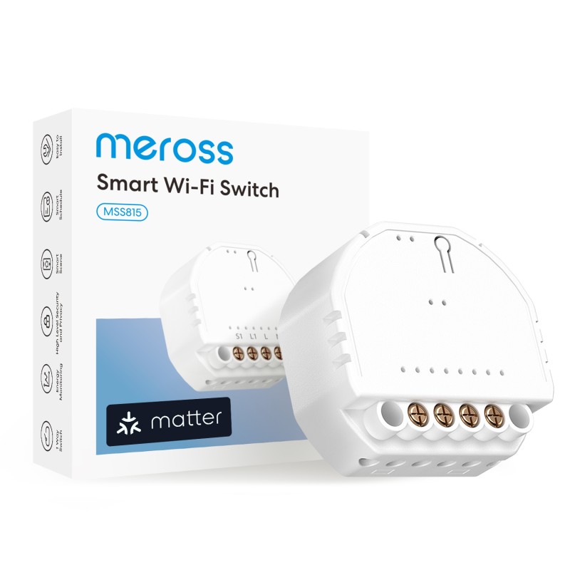 Meross HomeKit Smart Wi-Fi In-Wall Switch - MSS815MA-UN - 10A, Matter — Buy in Cyprus with Fast Delivery