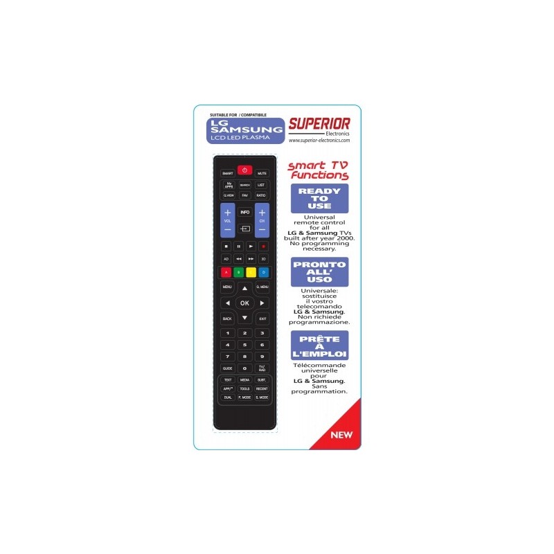 Superior Combined Smart LG SAMSUNG TV Replacement Remote Control - TV Replacement Remote Control