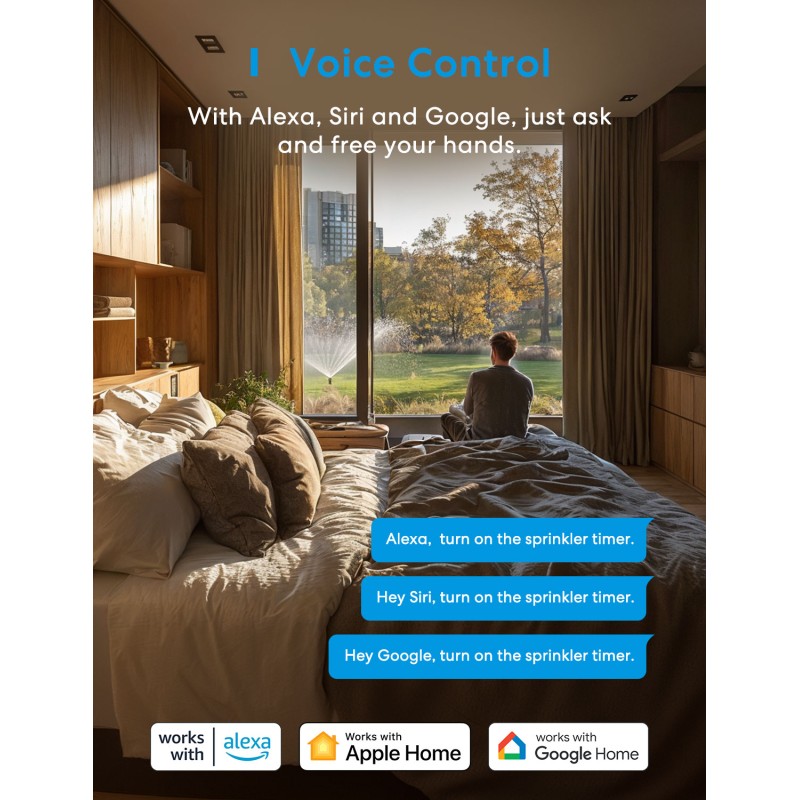 Meross Homekit Smart Wi-Fi Sprinkler Timer - MST100HK-EU - Meross Homekit Smart Wi-Fi Sprinkler Timer