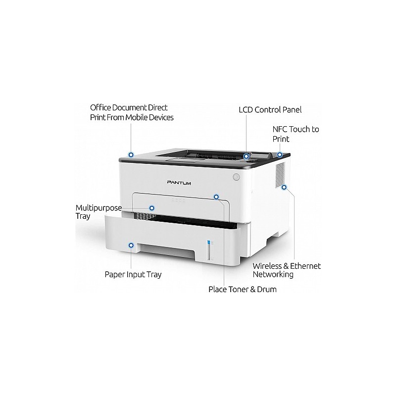 Pantum Laser Printer - P3305DW - Fast Speed MPS Laser Printer WiFi Duplex — Buy in Cyprus with Fast Delivery