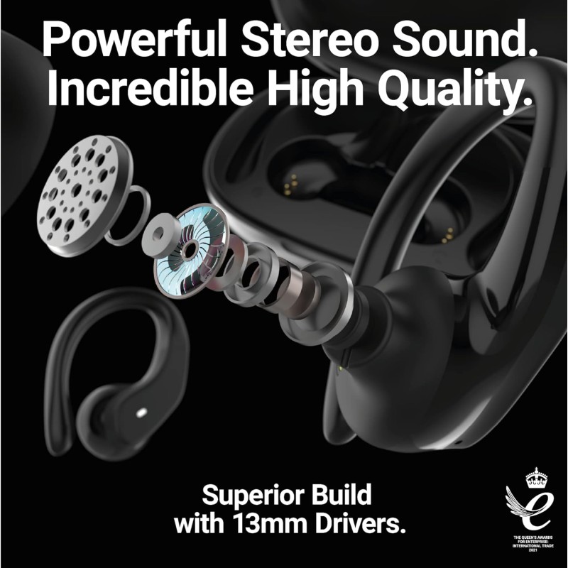 Majority TRU-Sport TWS Earphones - IPX7 - Black — Buy in Cyprus with Fast Delivery