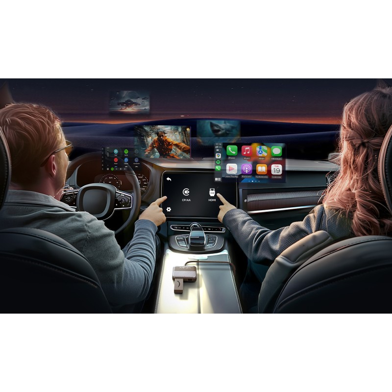 MINIX Car Media Hub - CA361 Plus - Wired to Wireless CarPlay Android Auto HDMI-IN USB Media Hub