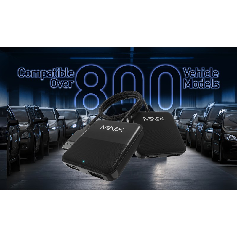 MINIX Car Media Hub - CA361 Plus - Wired to Wireless CarPlay Android Auto HDMI-IN USB Media Hub