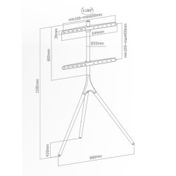 Superior TV Floor Stand 60x40 Triwood - SUPSTV012 - 60x40 Triwood — Buy in Cyprus with Fast Delivery
