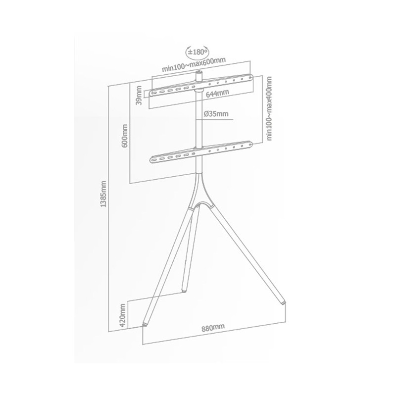 Superior TV Floor Stand 60x40 Triwood - SUPSTV012 - 60x40 Triwood — Buy in Cyprus with Fast Delivery