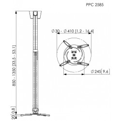 Vogels Projector Ceiling Kit - PPC2585 - 25kg 85-135cm — Buy in Cyprus with Fast Delivery